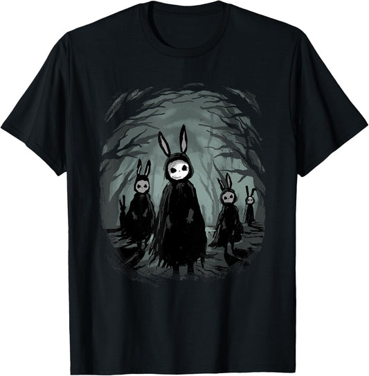 Gothic Shirt Creepy Bunny Goth Rabbit Evil Bunnies Weirdcore T-Shirt - T-Shirt | Black