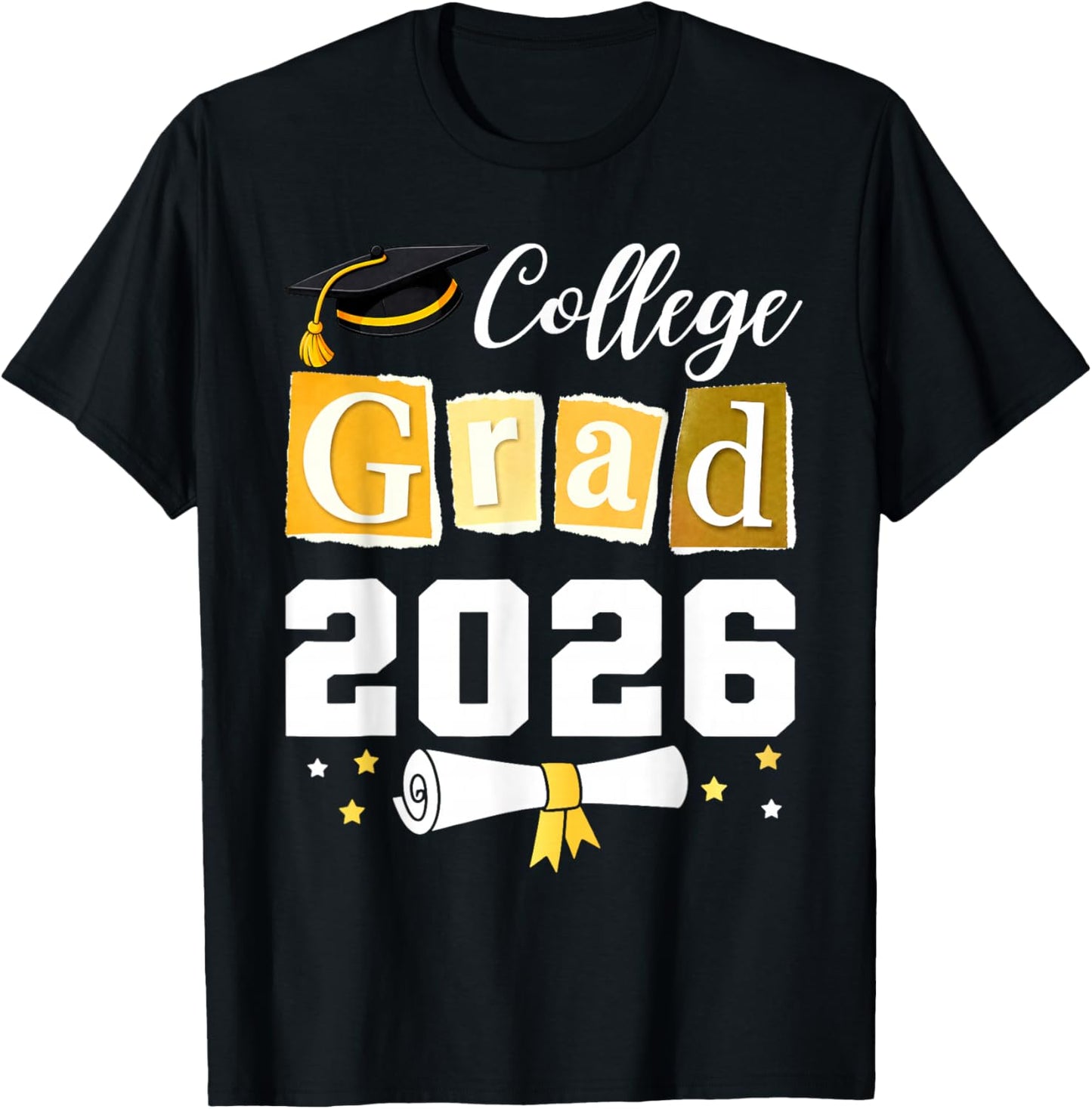 College Class of 2026 Graduate Student School Graduation T-Shirt - T-Shirt | Black