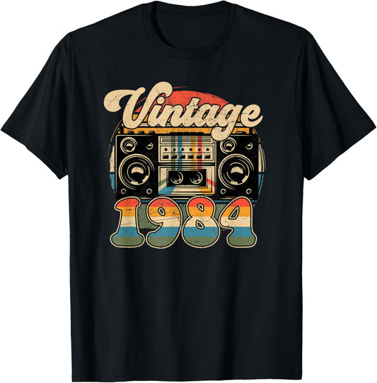 42th Birthday Retro Vintage 1984 Men Women T-Shirt - T-Shirt | Black