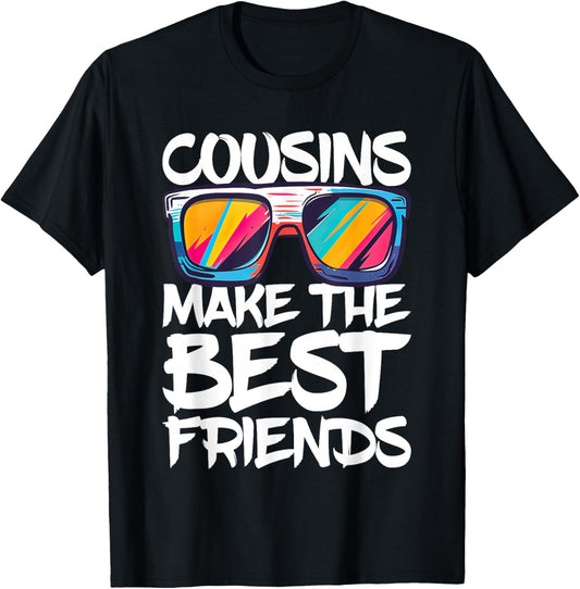 Cousins Make The Best Friends Shirt Boy Girl Cousin Crew T-Shirt - T-Shirt | Black