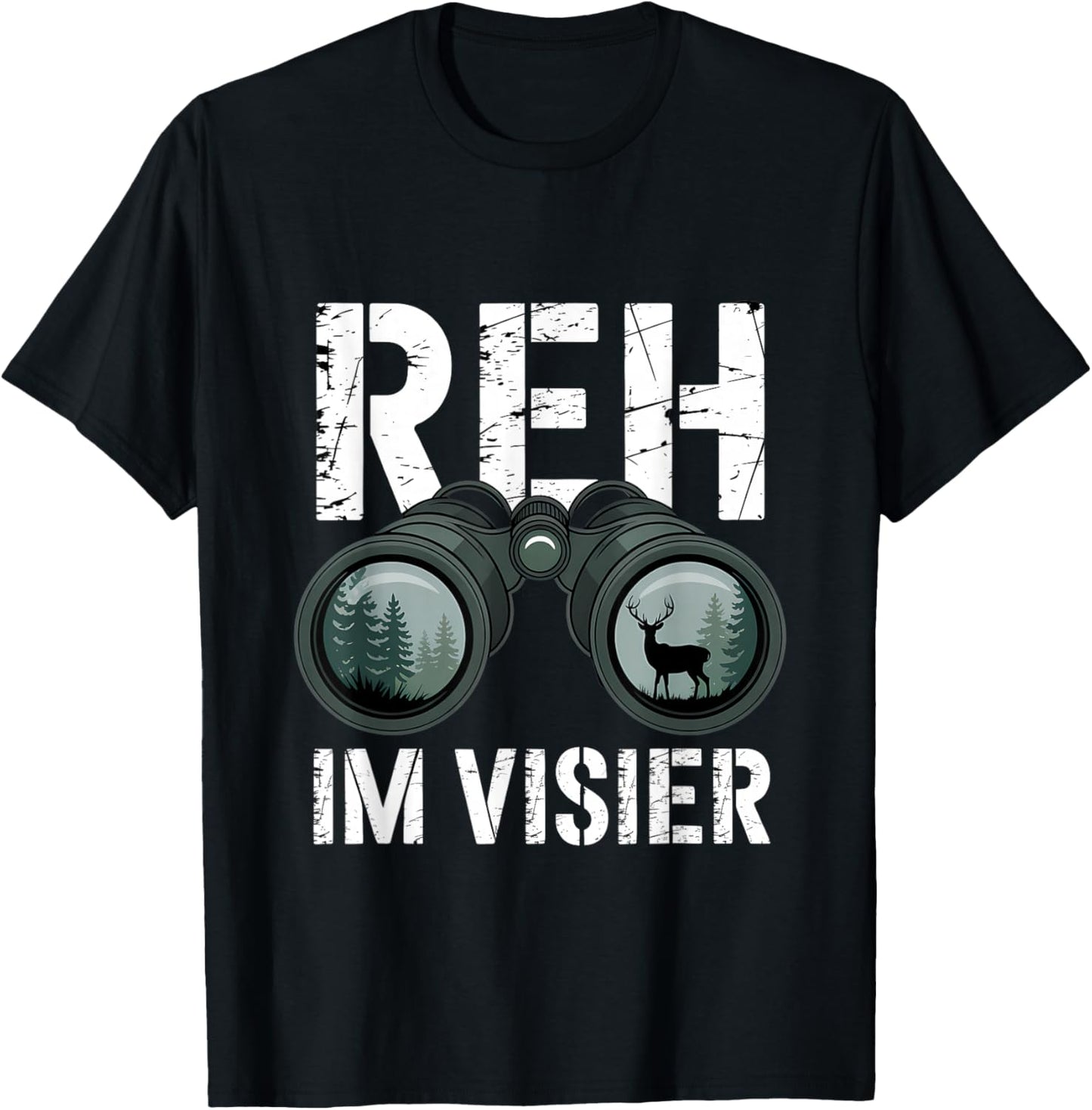 Deer in Visor T-Shirt - T-Shirt | Black