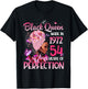 Black Queen Made in 1972 Floral 54th Birthday Afro Women T-Shirt - T-Shirt | Black