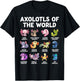 Axolotl Kawaii Axolotls of The World Funny Axolotl Animals T-Shirt - T-Shirt | Black