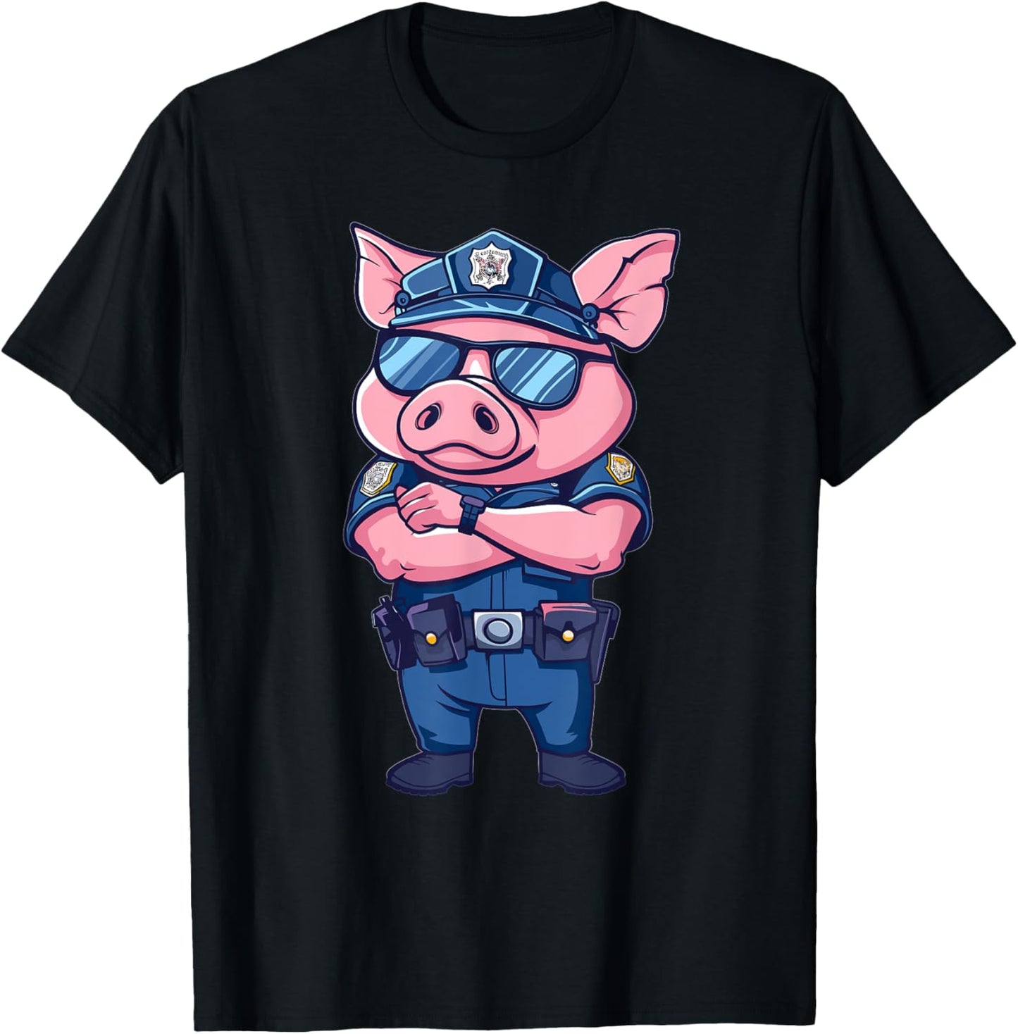 Kids Police Pig T-Shirt - T-Shirt | Black