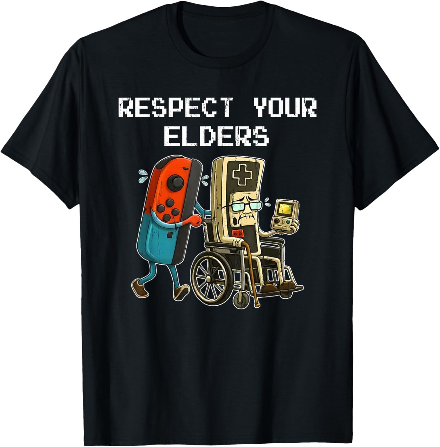 Respect Your Elders, Retro Gaming T-Shirt - T-Shirt | Black
