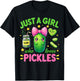 Pickle Just A Girl Who Loves Pickles Funny Food Lover T-Shirt - T-Shirt | Black