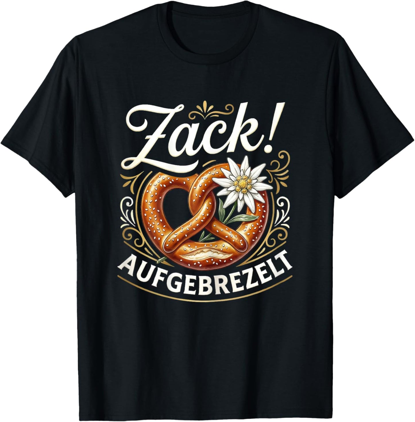 Trachten Damen Trachtenshirt Passend für Oktoberfest T-Shirt - T-Shirt | Black