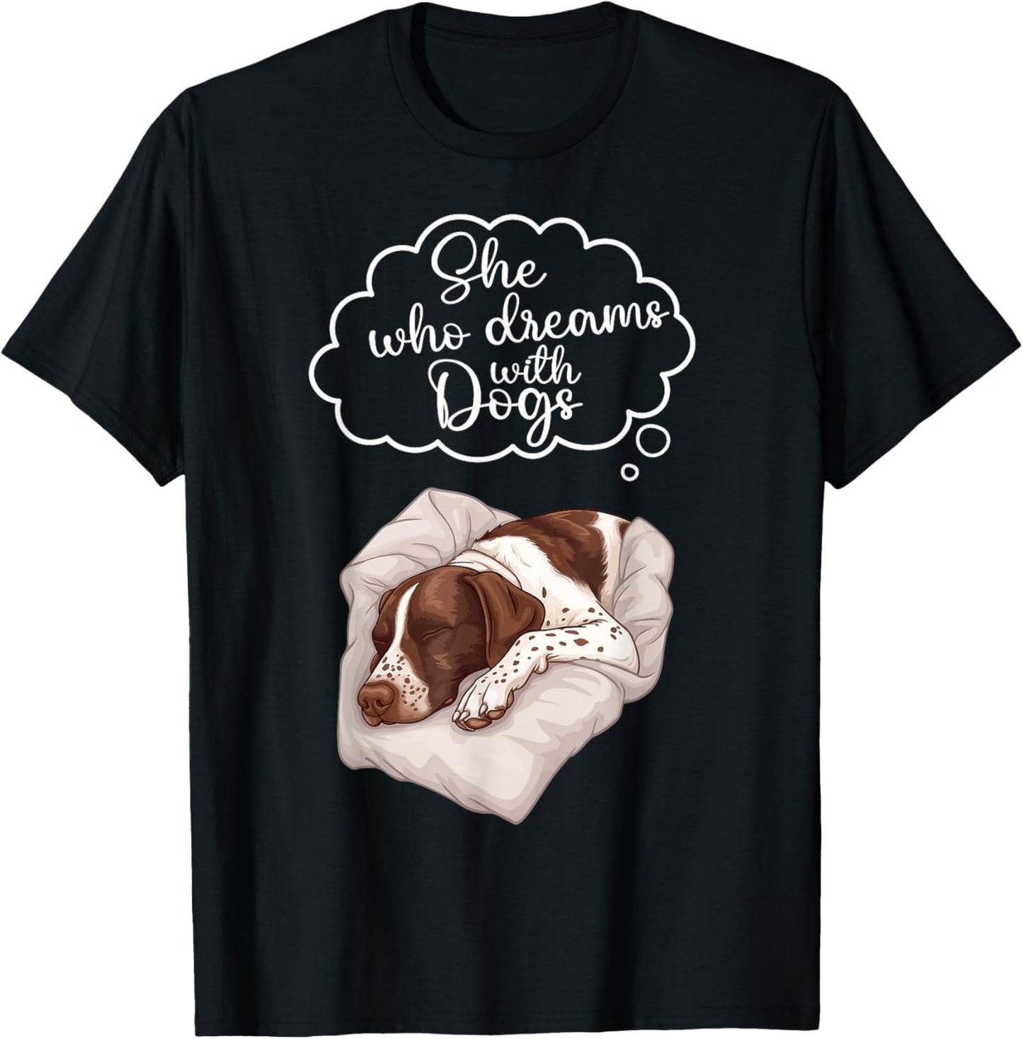 German Shorthaired Pointer Dog Nightgown Pajama T-Shirt - T-Shirt | Black