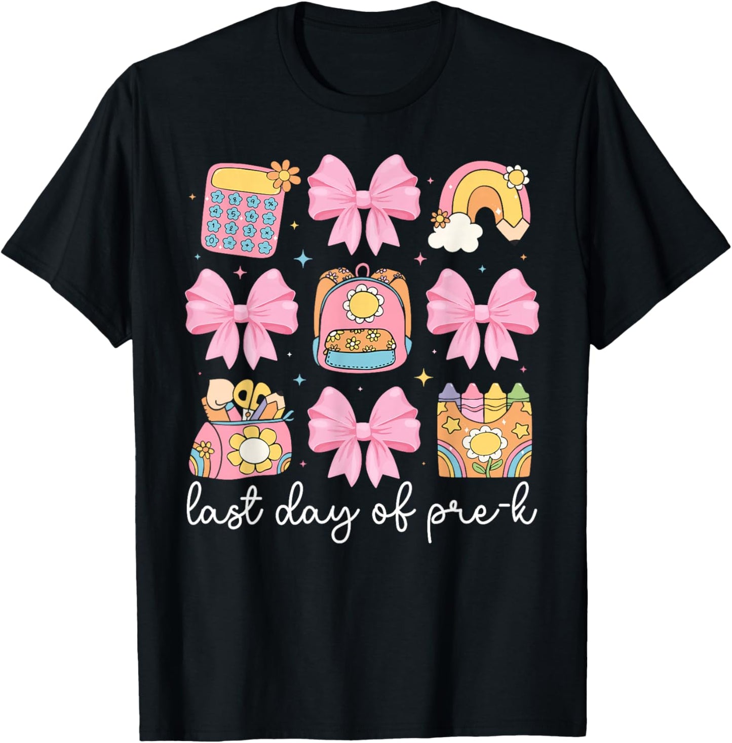 Last Day of Pre-K Coquette Preschool Graduation Pre-K Grad T-Shirt - T-Shirt | Black