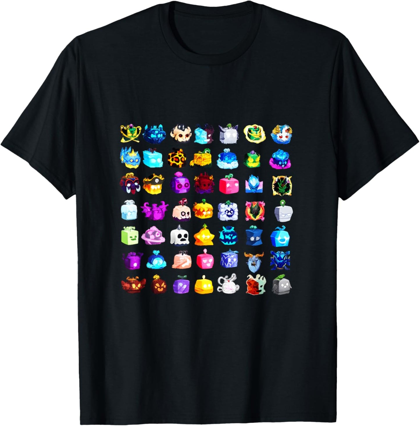 Blox Fruits All Fruits T-Shirt - T-Shirt | Black