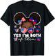 Half Haitian and American America Haiti USA Flag Girl Afro T-Shirt - T-Shirt | Black