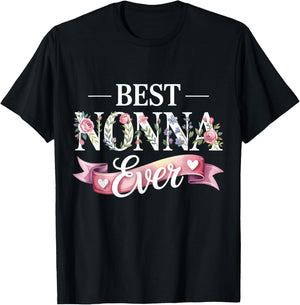 Best Nonna Ever Italian Grandma T-Shirt - T-Shirt | Black