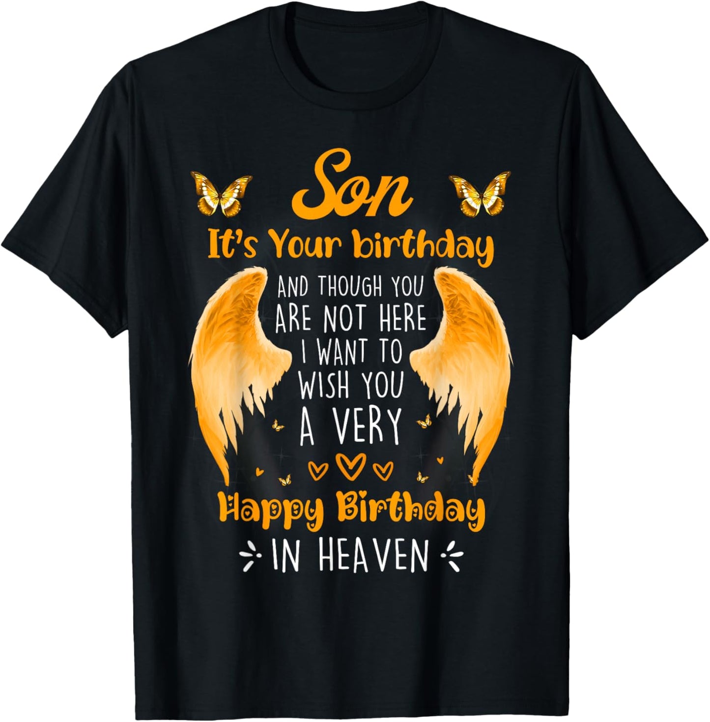 A Heavenly Birthday for My Angel Son, Always Remember T-Shirt - T-Shirt | Black