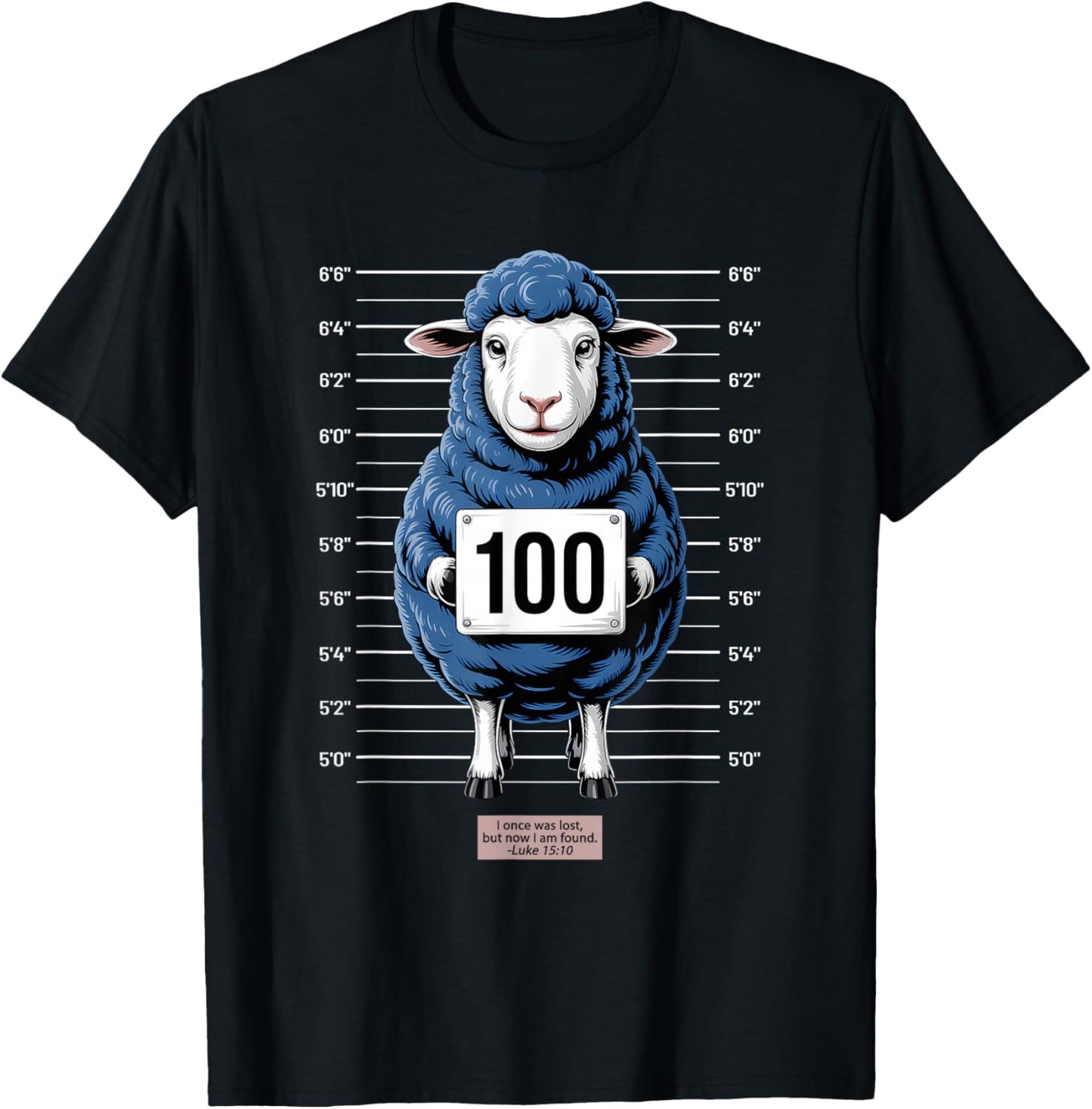 15-10 Sheep Mugshot T-Shirt - T-Shirt | Black