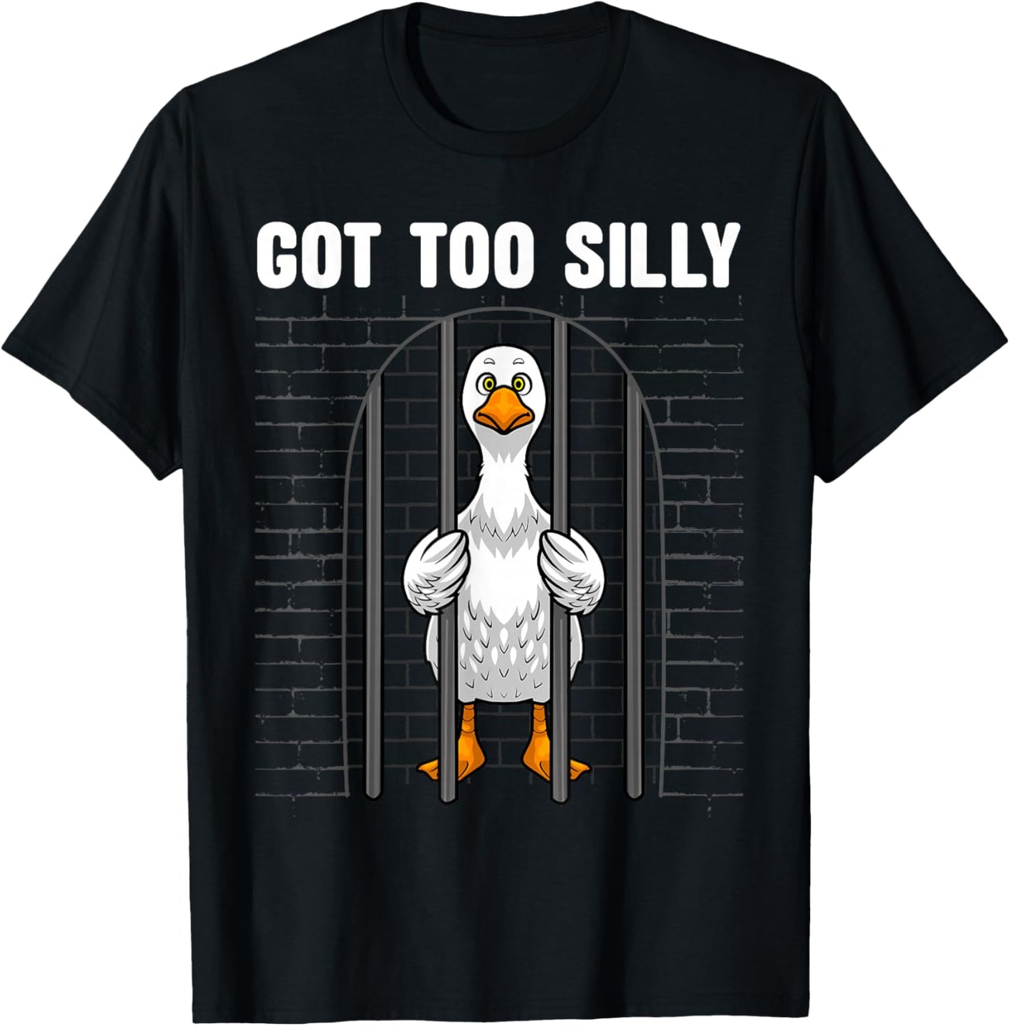 Cute Goose Art Women Kids Funny Goose Lover T-Shirt - T-Shirt | Black