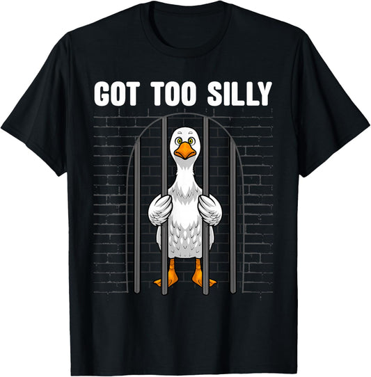 Cute Goose Art Women Kids Funny Goose Lover T-Shirt - T-Shirt | Black