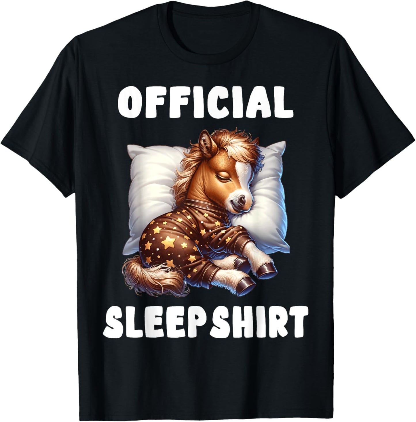 Horse - Official Sleepshirt Pajamas Nightgown T-Shirt - T-Shirt | Black