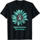 Leopard Sunflower Dysautonomia Awareness Warrior Support T-Shirt - T-Shirt | Black