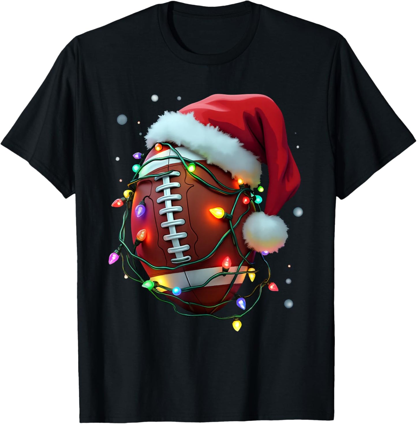 Santa Sports Christmas Football Player Design Boys T-Shirt - T-Shirt | Black