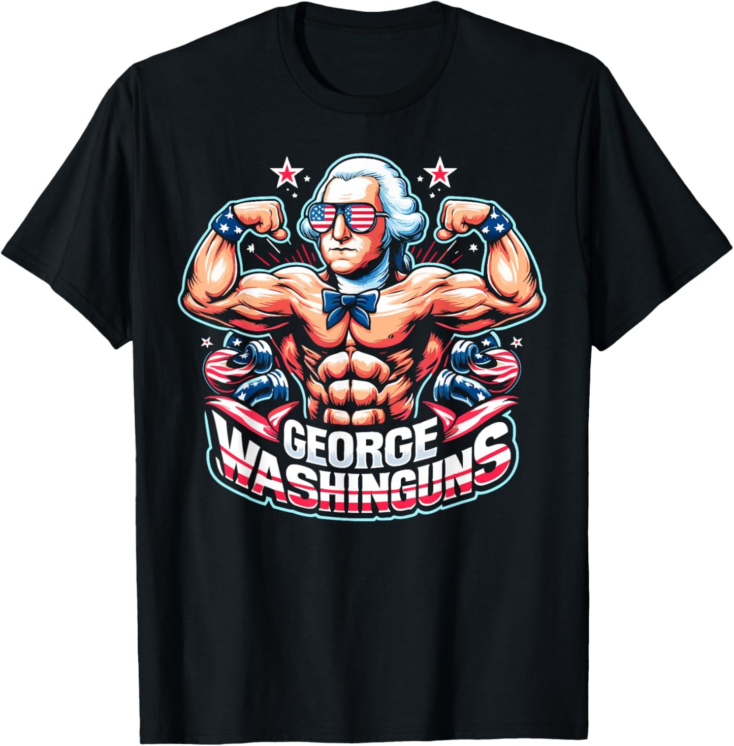 George Washinguns 4th of July George Washington Funny Gym T-Shirt - T-Shirt | Black