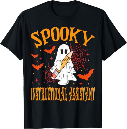 Spooky Instructional Assistant Halloween School T-Shirt - T-Shirt | Black