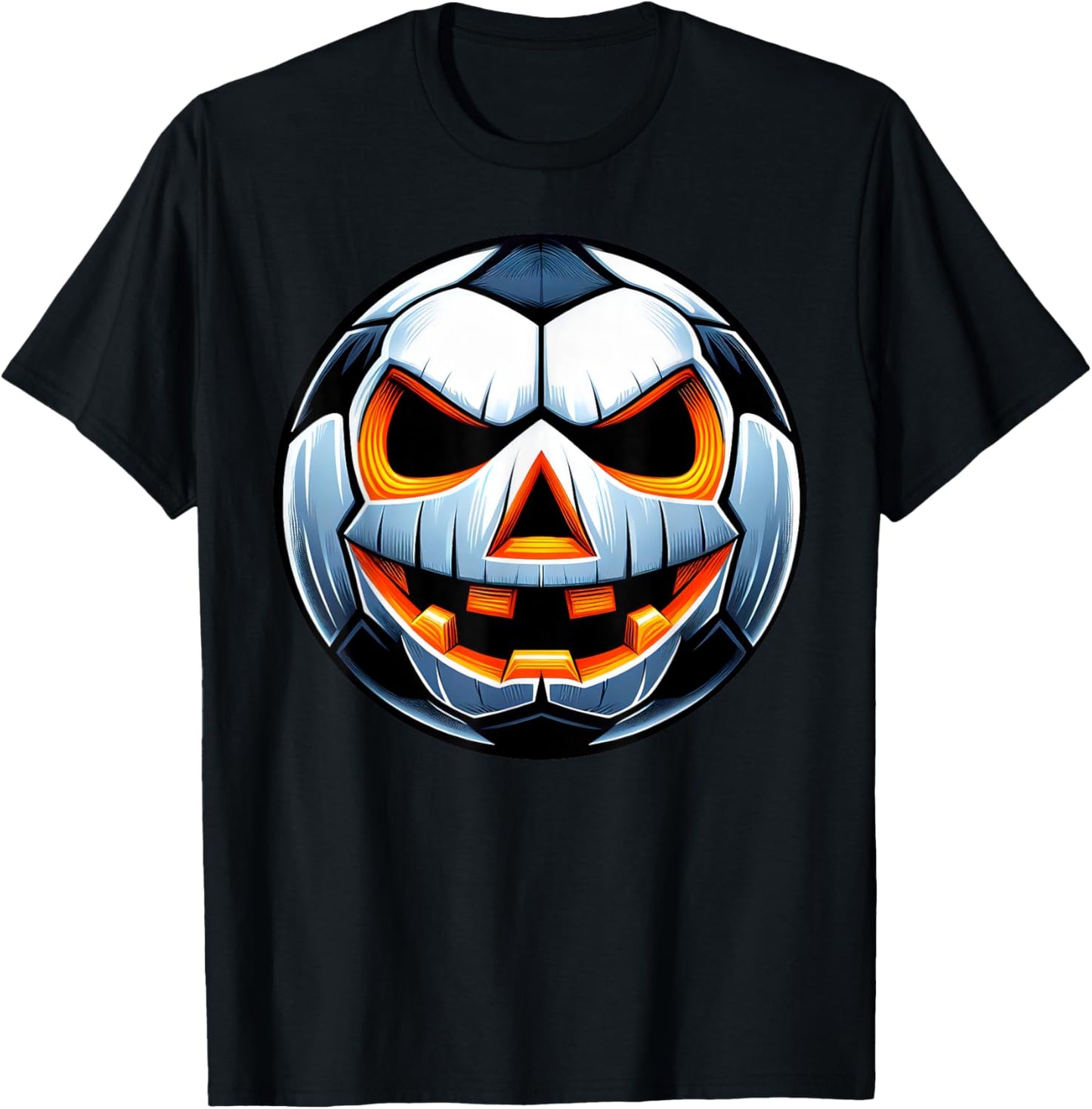 Funny Halloween Jack O Lantern Soccer Player Coach Pitcher T-Shirt - T-Shirt | Black