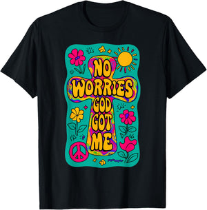 No Worries God-Got Me Hippie Funny Christian Religion Jesus T-Shirt - T-Shirt | Black