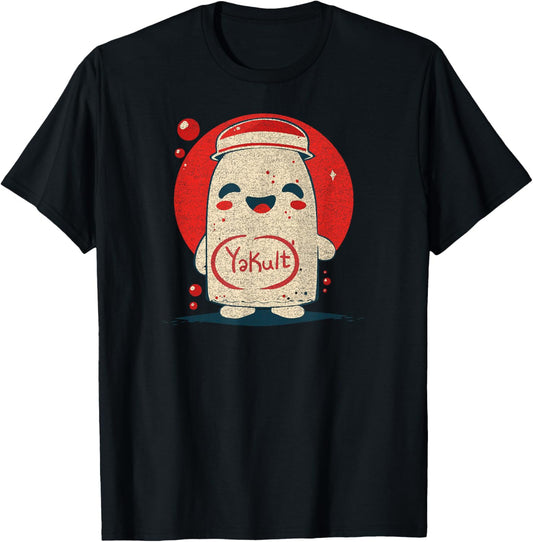 Sweet Japanese Yoghurt Yakuruto Milk Drink Yakult T-Shirt - T-Shirt | Black