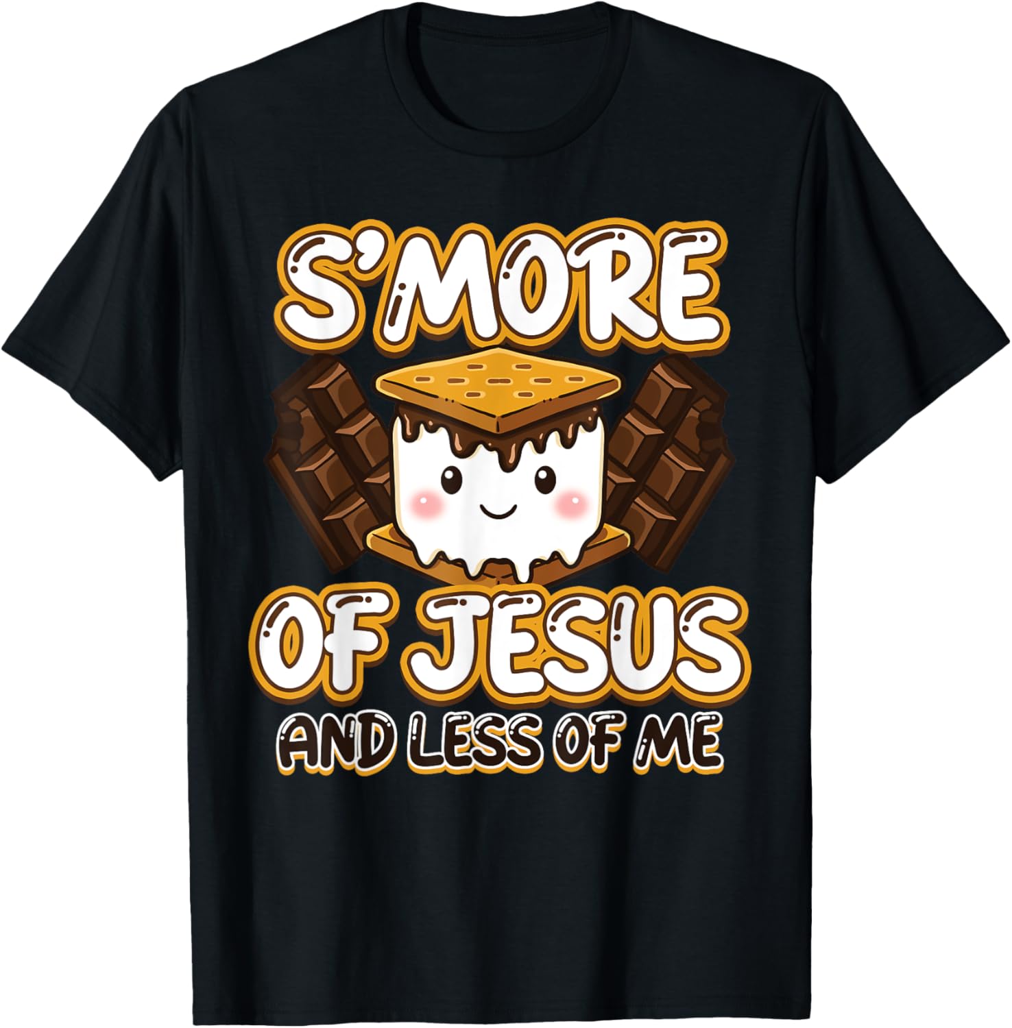 Christian Camping Smore Jesus Less Me Funny Religious Camper T-Shirt - T-Shirt | Black