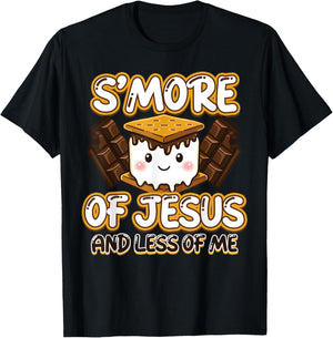 Christian Camping Smore Jesus Less Me Funny Religious Camper T-Shirt - T-Shirt | Black