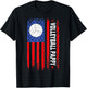 Volleyball Pappy American Flag Funny Volleyball Player T-Shirt - T-Shirt | Black