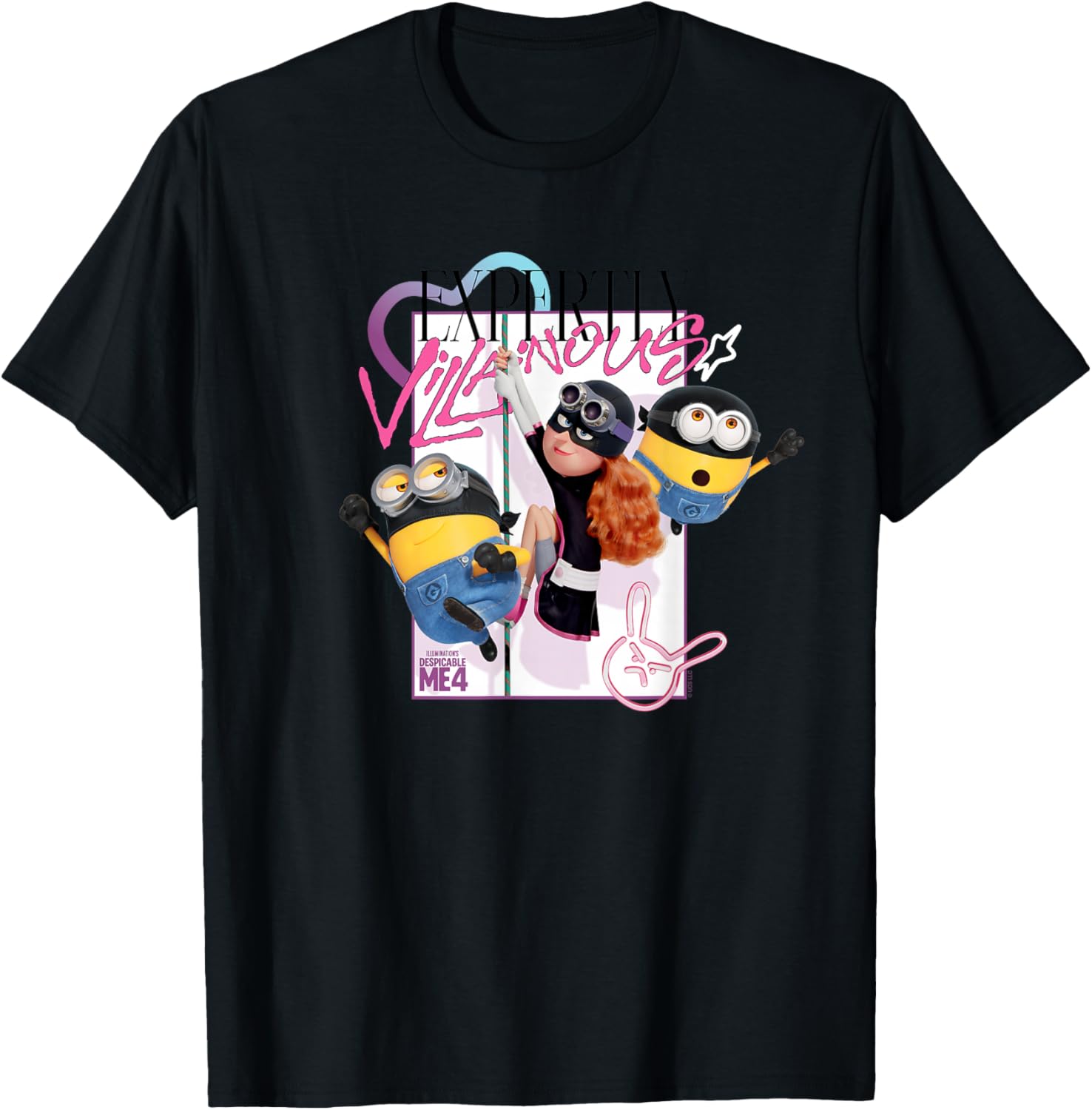 Minions Despicable Me 4 Poppy Expertly Villainous T-Shirt - T-Shirt | Black
