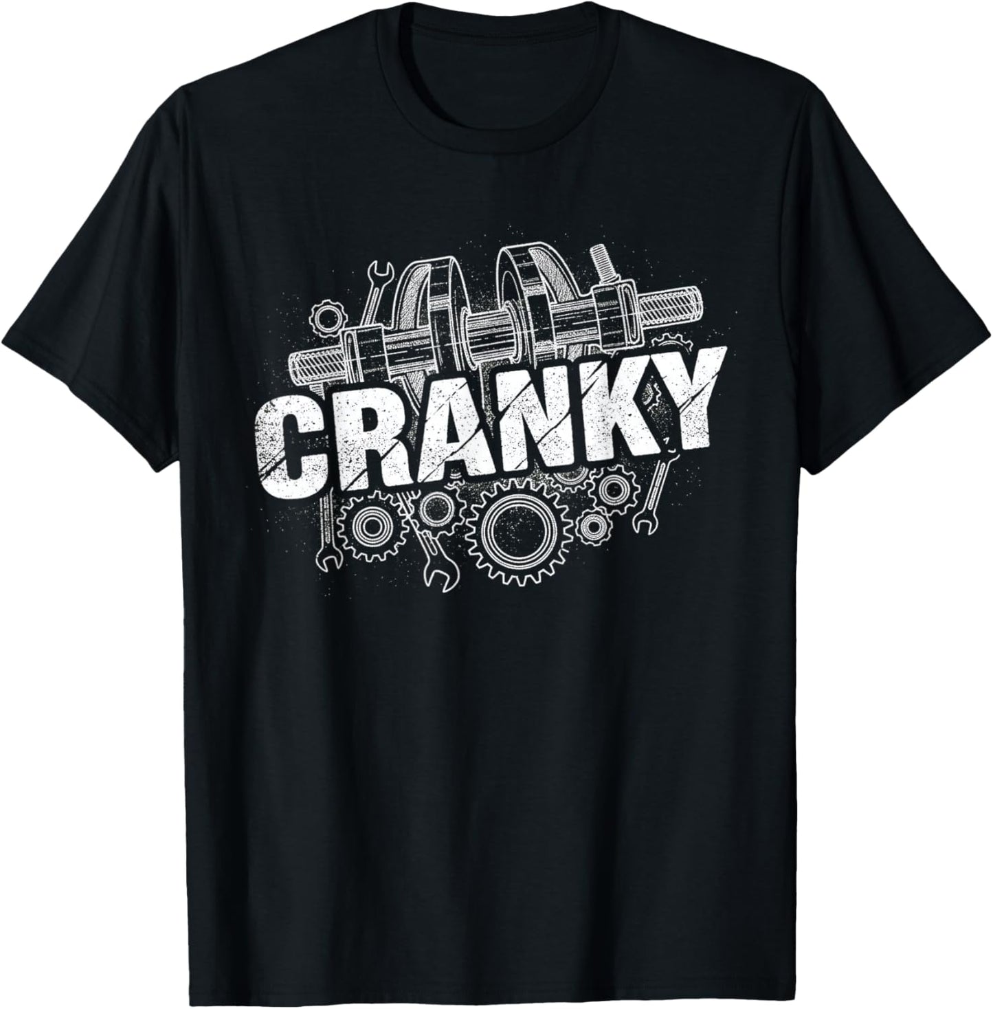 Cranky Car Engine Crankshaft Cars Lover Mechanics T-Shirt - T-Shirt | Black