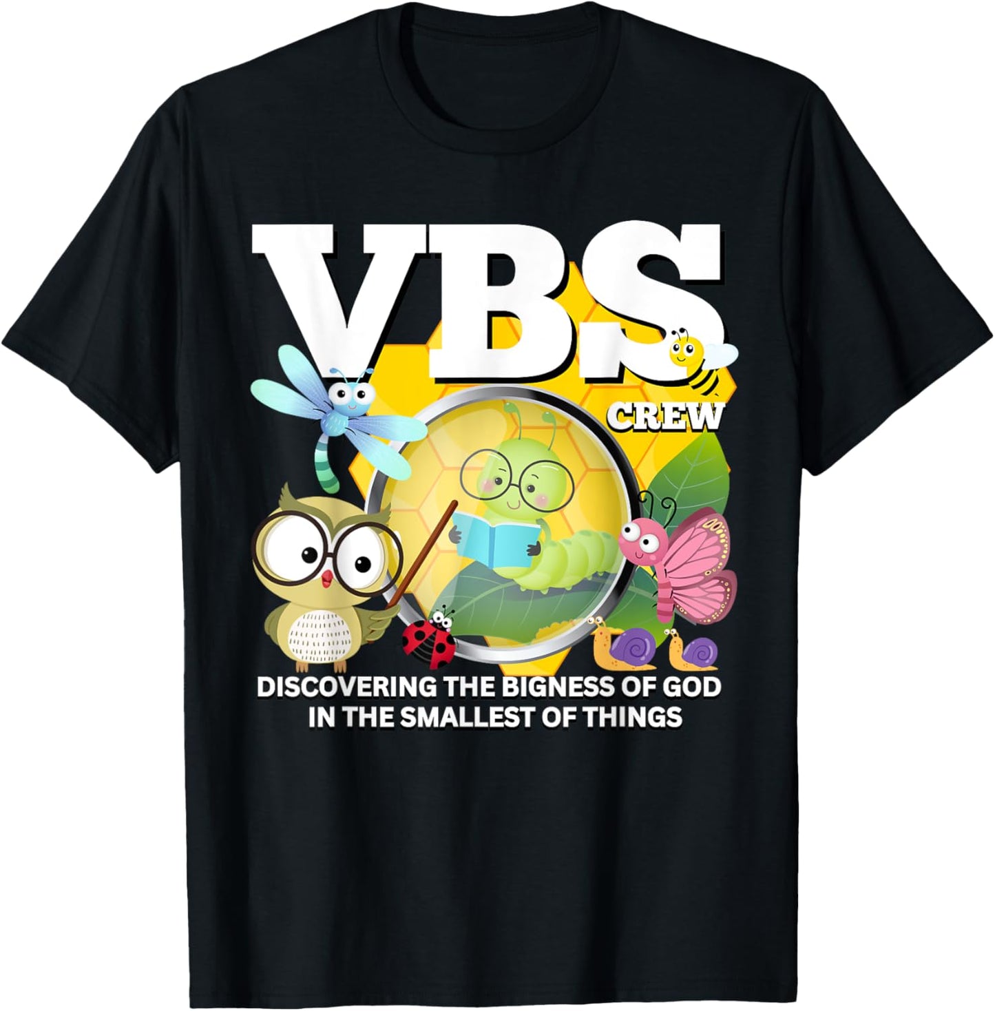 VBS Crew Magnified Nature Bible School Christian Staff Team T-Shirt - T-Shirt | Black