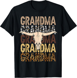 Grandma Western Family Southern Country Rodeo Cowboy Cowgirl T-Shirt - T-Shirt | Black