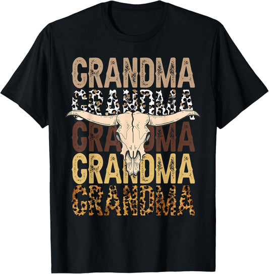 Grandma Western Family Southern Country Rodeo Cowboy Cowgirl T-Shirt - T-Shirt | Black