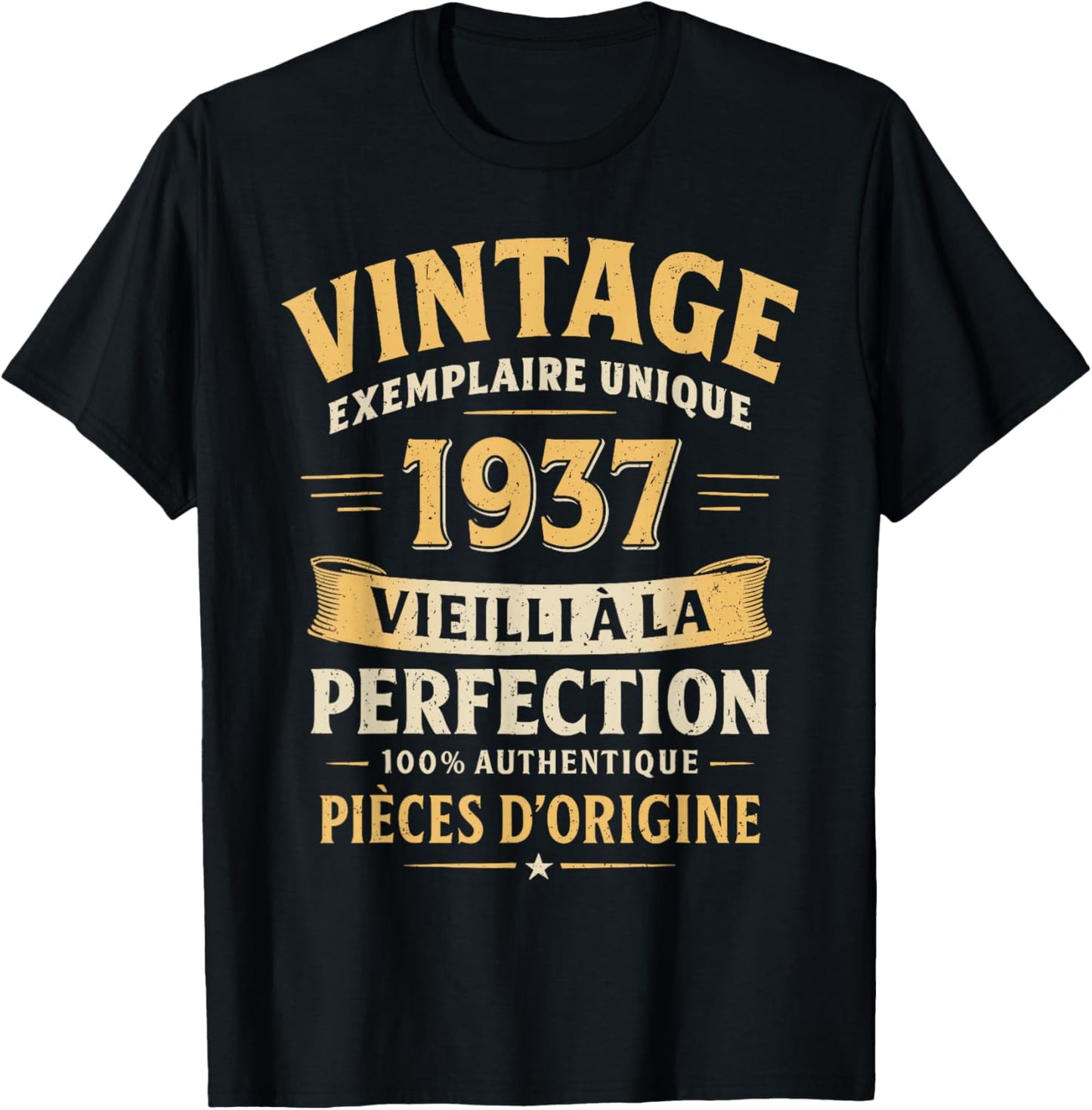 Cadeau Anniversaire 89 Ans Humour Vintage 1937 89 Ans Homme T-Shirt - T-Shirt | Black