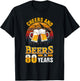 Cheers and Beers To 80 Years - 80th Birthday T-Shirt - T-Shirt | Black