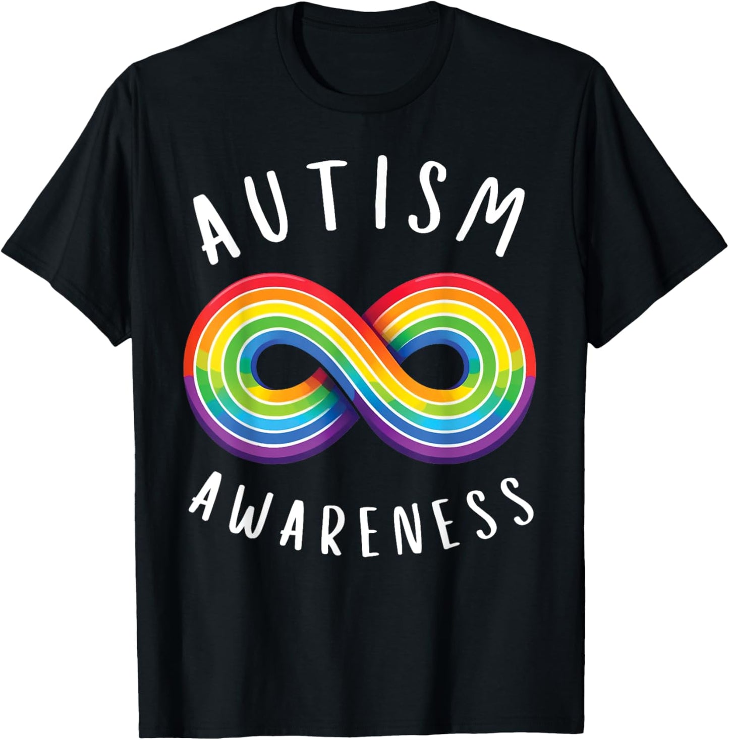 Rainbow Infinity Autism Awareness T-Shirt - T-Shirt | Black