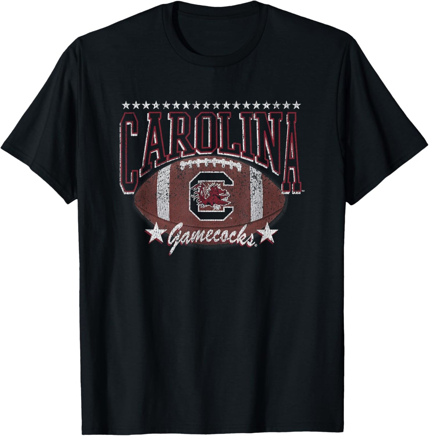 South Carolina Gamecocks Football Vintage Stars Black T-Shirt - T-Shirt | Black