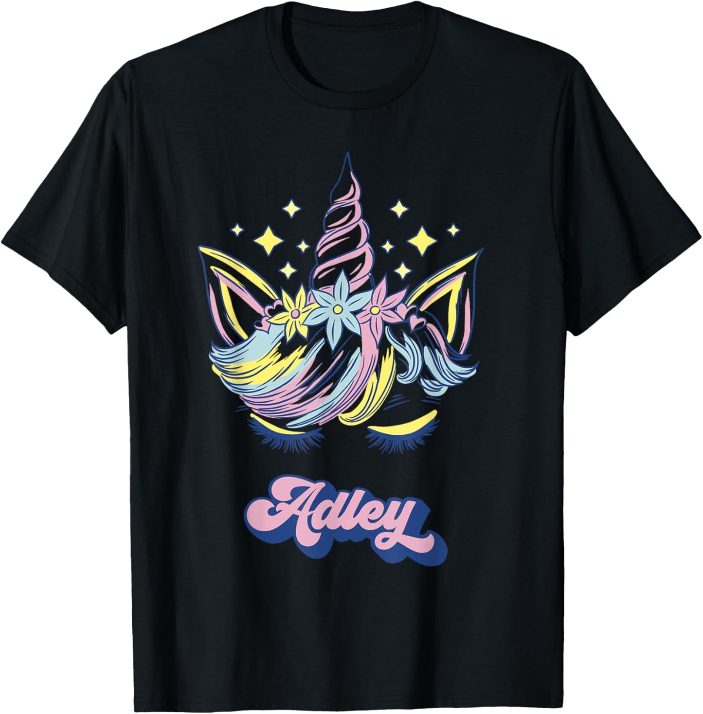 Adley Merch Unicorn Design T-Shirt - T-Shirt | Black
