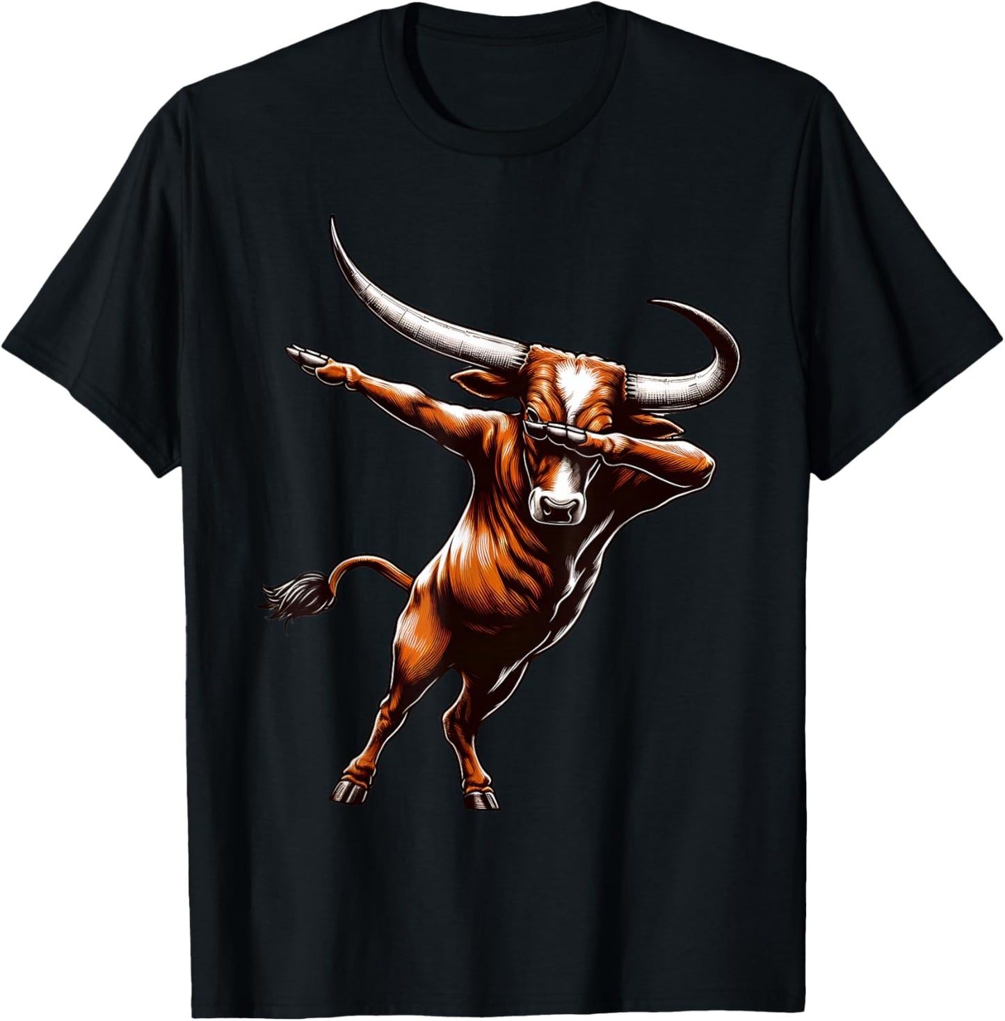 Dabbing Longhorn Cow Bull Lovers for Youth Toddler Kids Boys T-Shirt - T-Shirt | Black