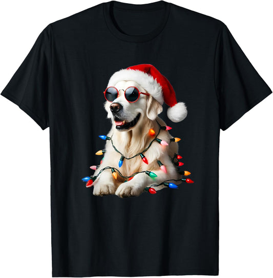 Christmas English Cream Golden Retriever Mom Dog Puppy Xmas T-Shirt - T-Shirt | Black