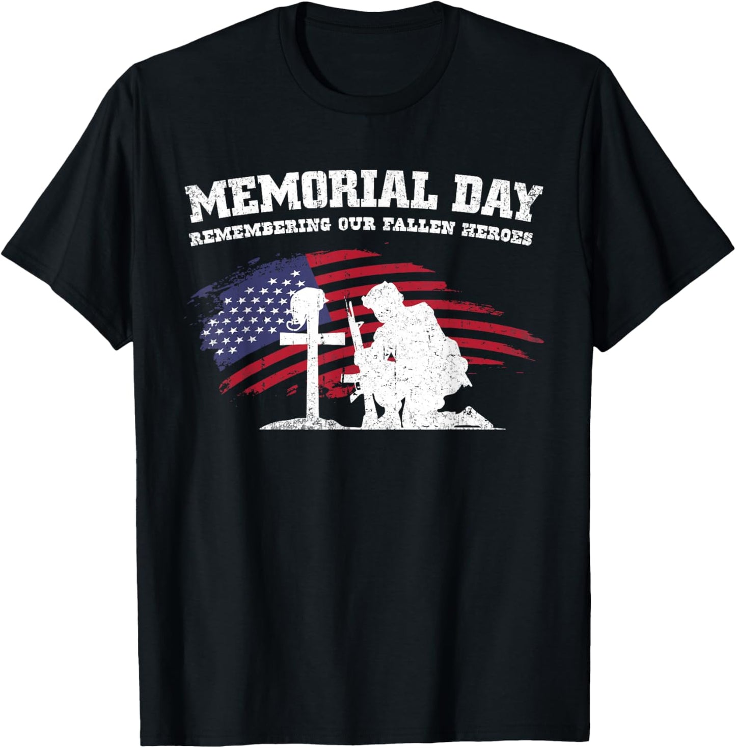 Memorial Day Remembering Our Fallen Heroes USA Patriotic Men T-Shirt - T-Shirt | Black