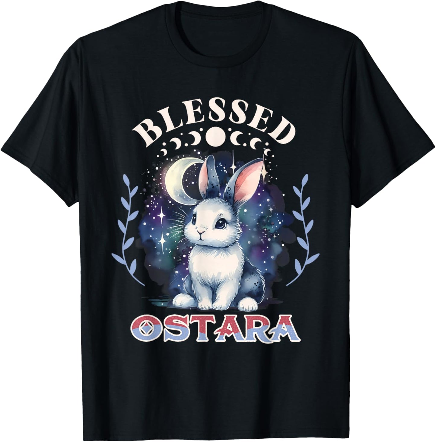 Ostara Spring Festival Spring Bunny Equinox Blessed Ostara T-Shirt - T-Shirt | Black