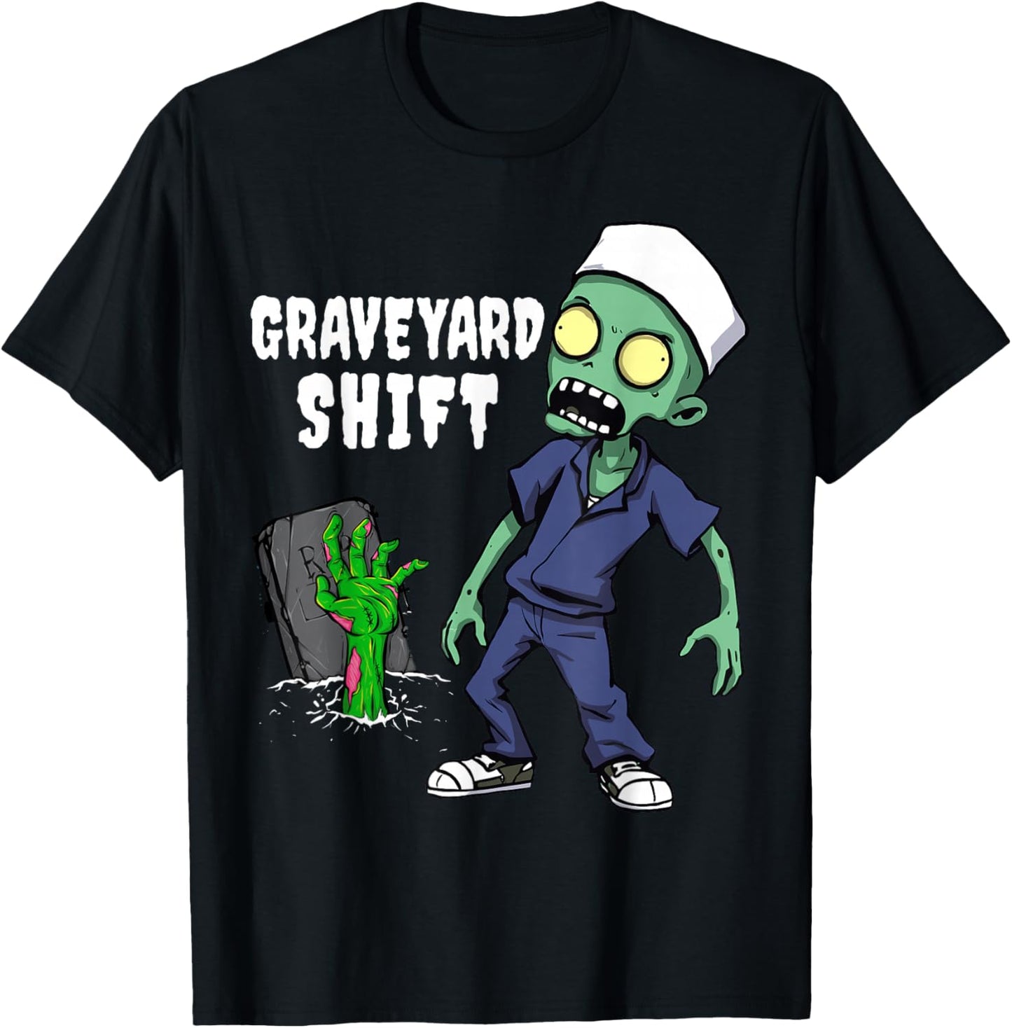 Graveyard Shift Funny Zombie Night Shift T-Shirt - T-Shirt | Black