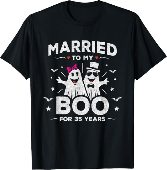 35th Wedding Anniversary October Wedding - 35th Anniversary T-Shirt - T-Shirt | Black
