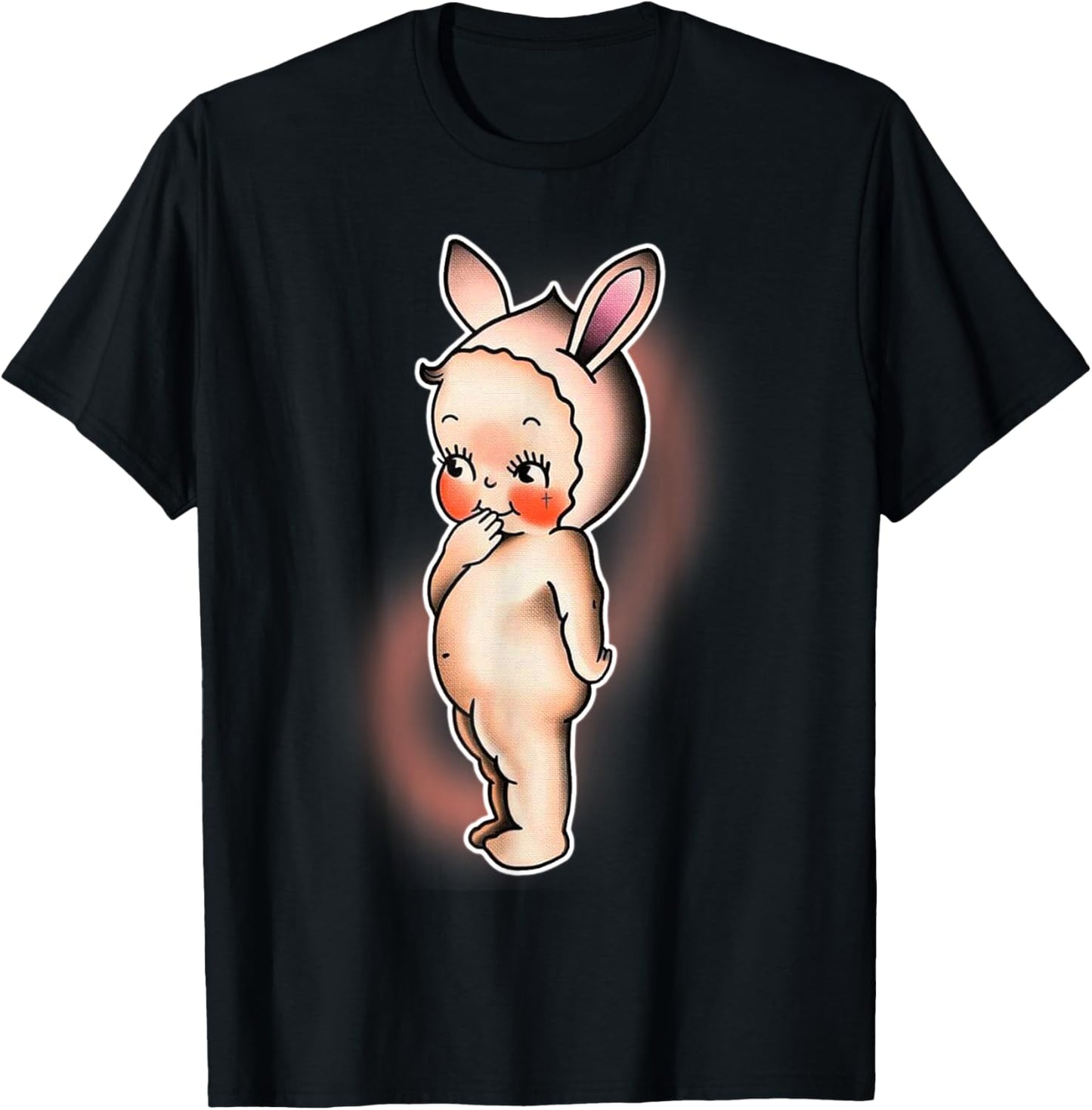 Kewpie Baby Bunny Rabbit T-Shirt - T-Shirt | Black