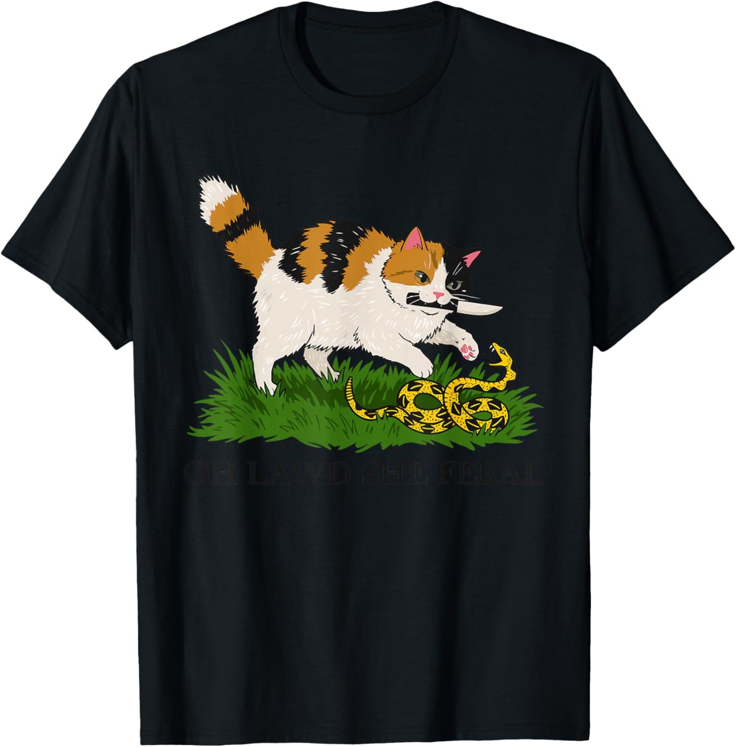 OH Lawd SHE Feral T-Shirt - T-Shirt | Black