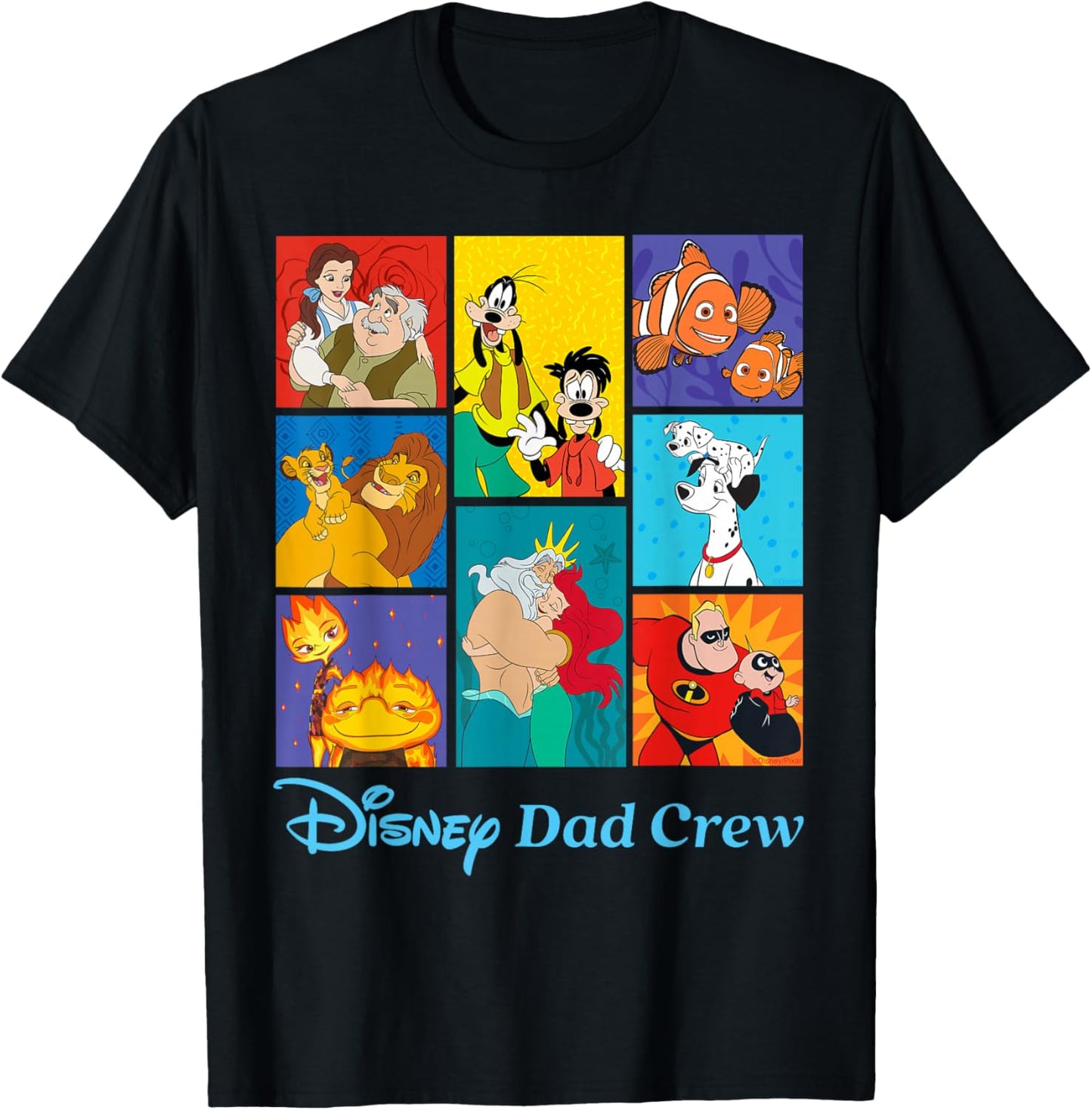 Disney Dad Crew Famous Dads & Kids Father's Day Family Trip T-Shirt - T-Shirt | Black
